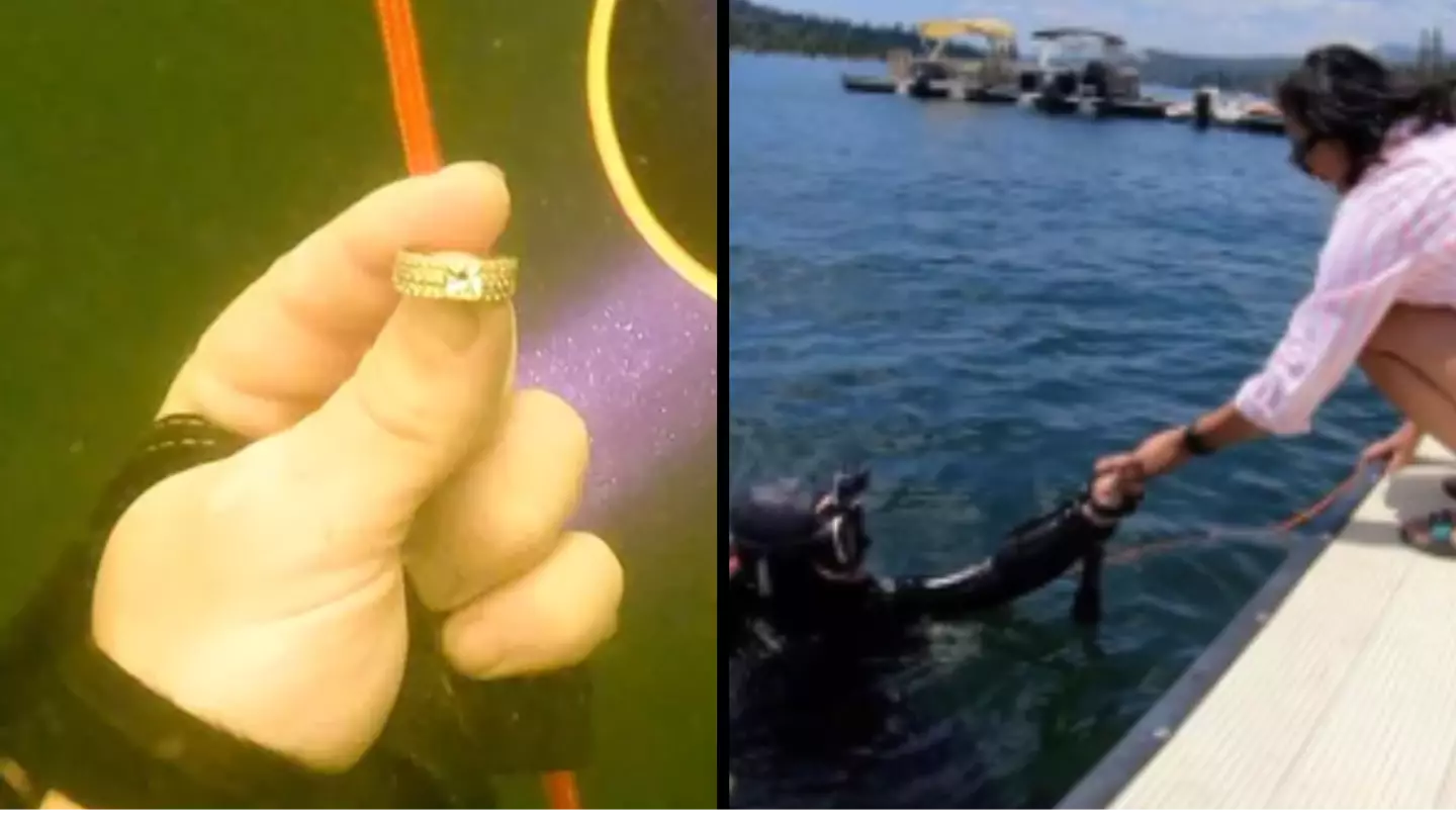 Scuba diver finds woman’s missing $9,500 wedding ring after she lost it in a lake