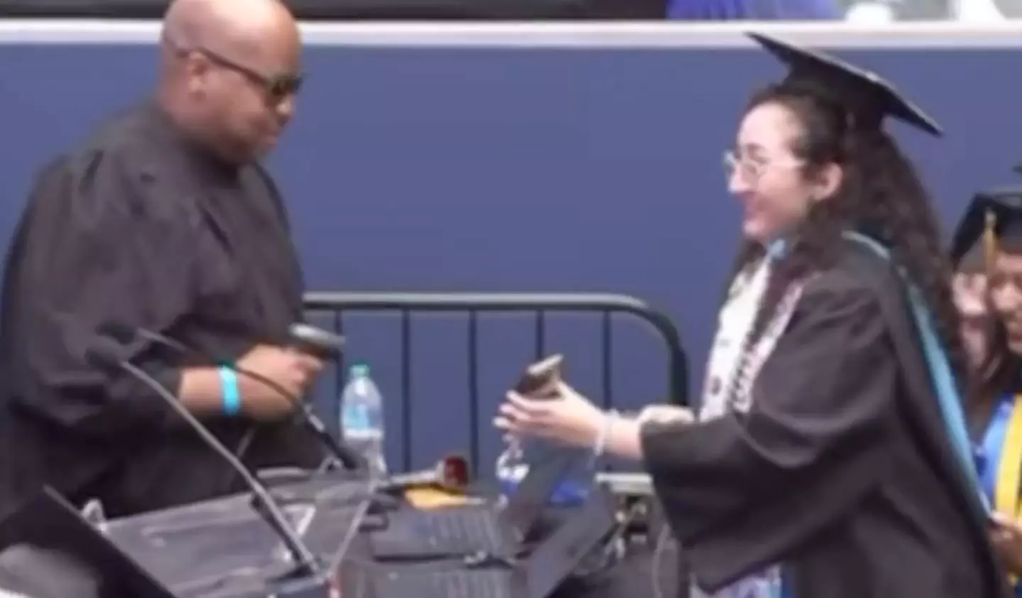 People have been left stunned after artificial intelligence (AI) was present at Pace University's graduation ceremony (X)