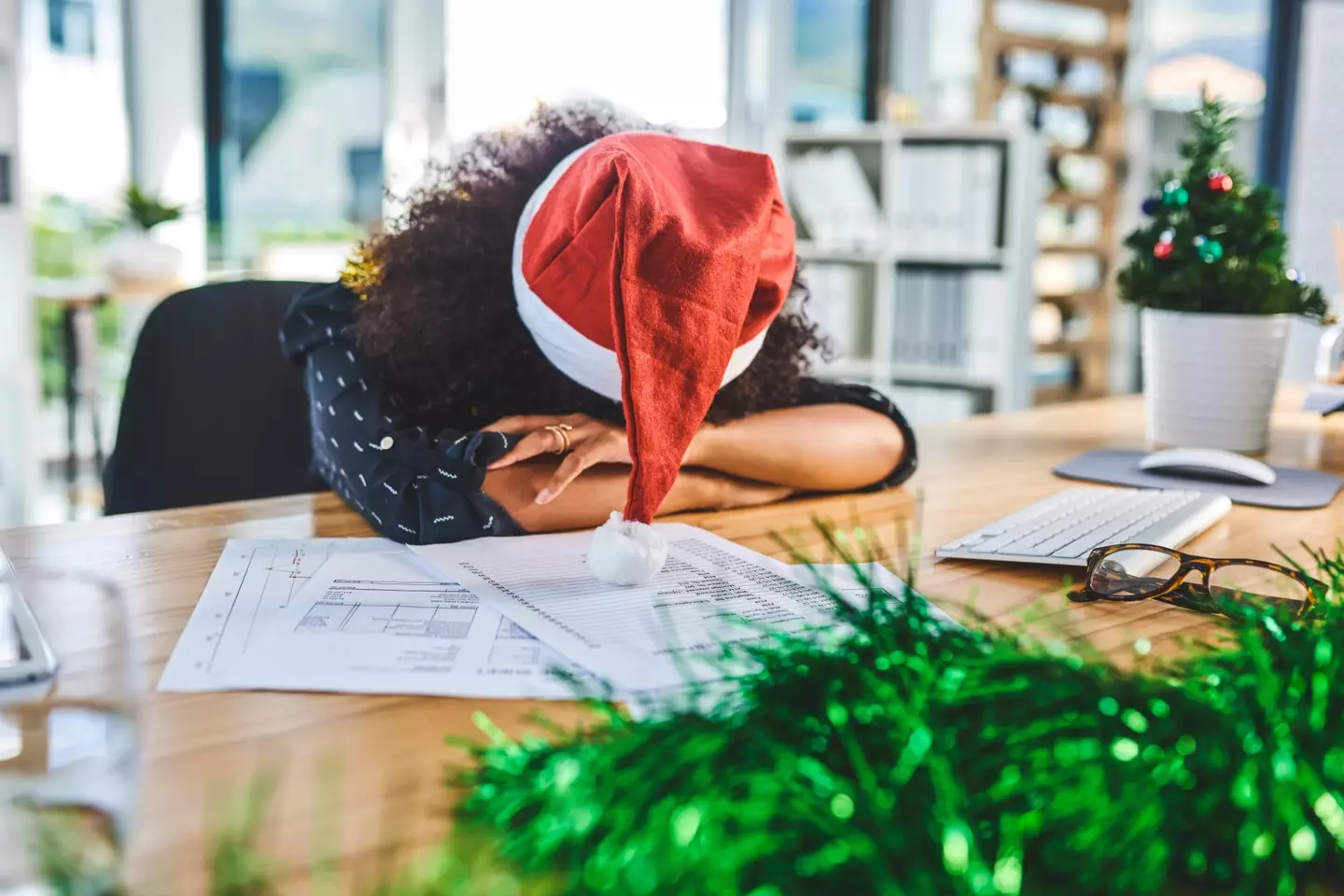 "Hannah's not asleep, she's just got hangxiety and is having an existential crisis. We put the hat on her to brighten things up." (Getty Stock Photo)