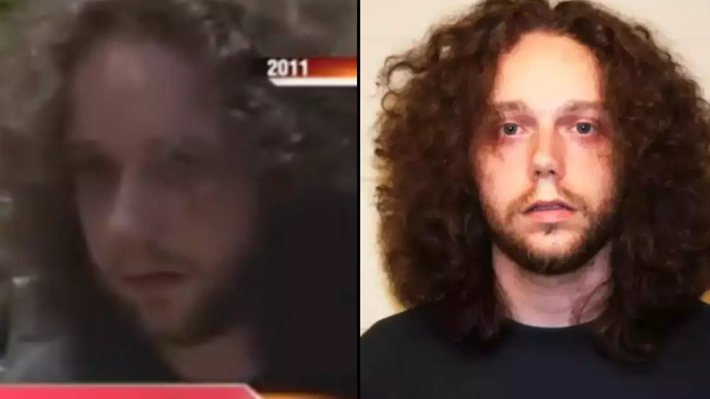 Moment murderer realised police had found his victim's body caught live on TV