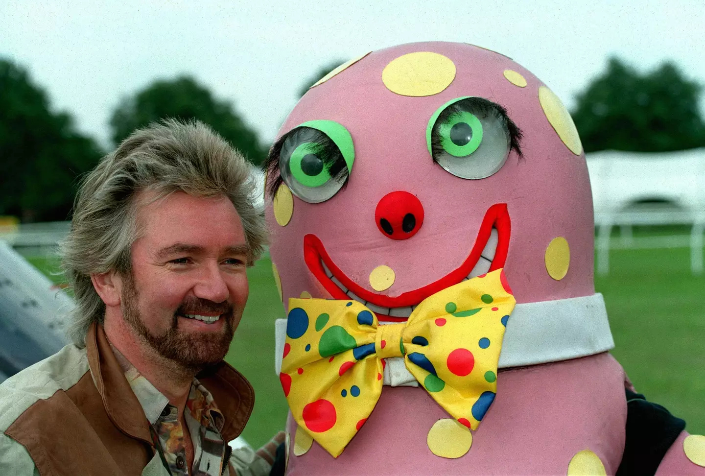 Noel Edmonds and Mr Blobby.