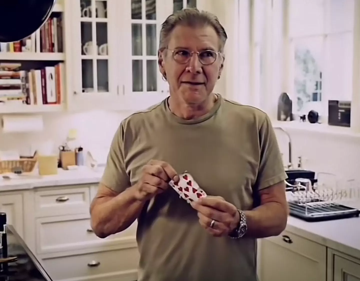 Harrison Ford's reaction to the trick was absolutely priceless.