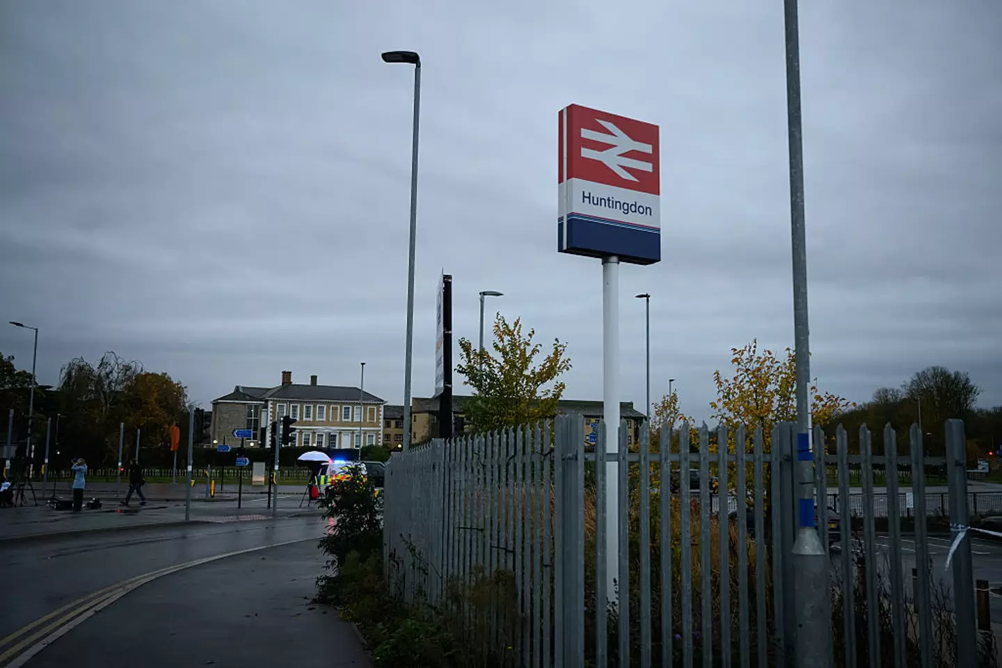 The train made an unscheduled stop at Huntington station, where police were able to apprehend the attacker (Leon Neal/Getty Images)