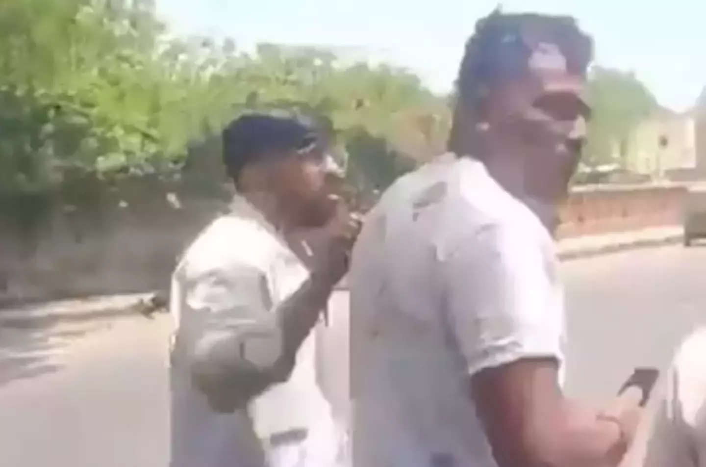 Footage showing the British national in the aftermath (X)