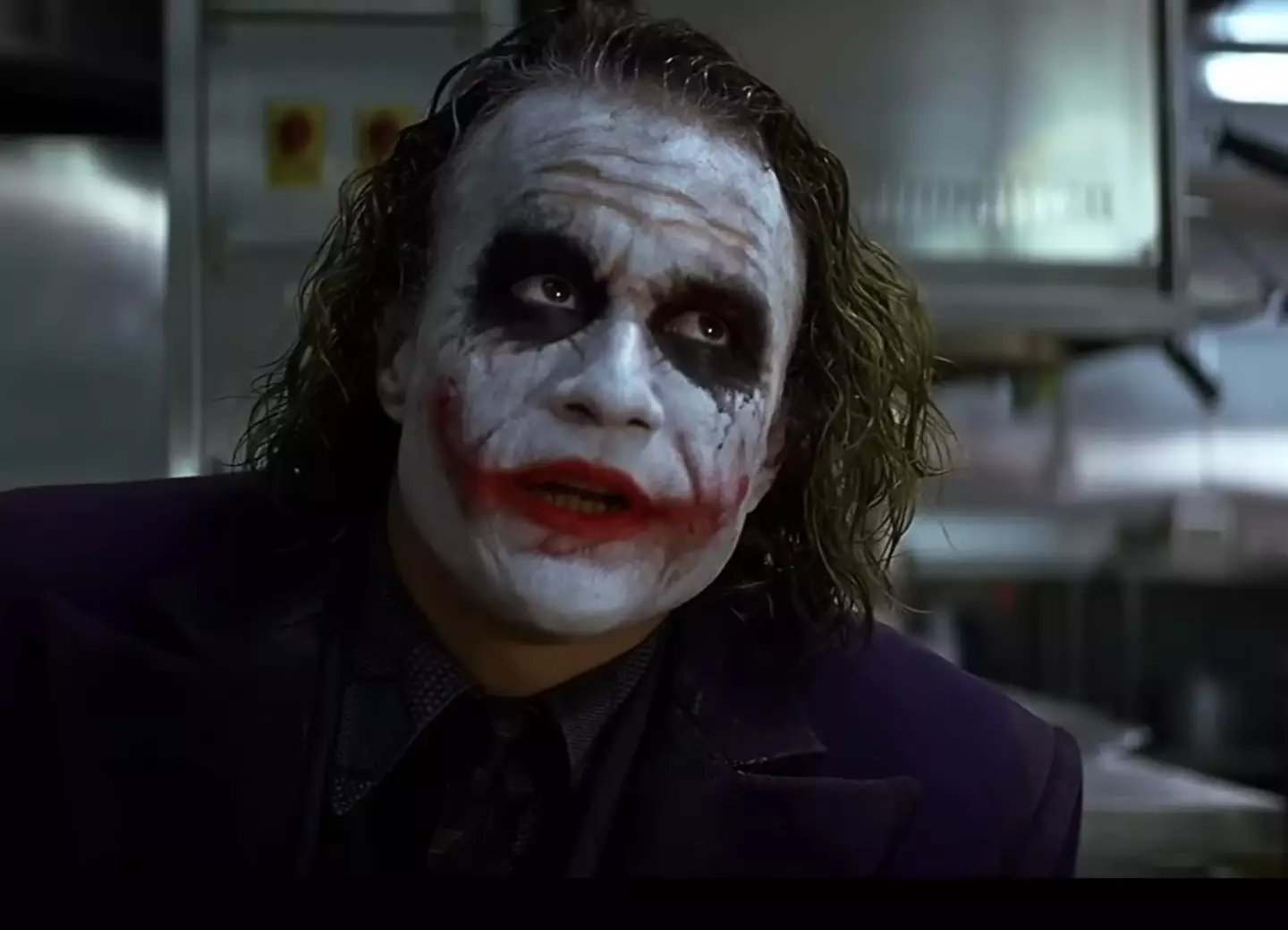 Heath Ledger spent hours getting his makeup done for this scene, even on days of shooting when he wouldn't be on camera.