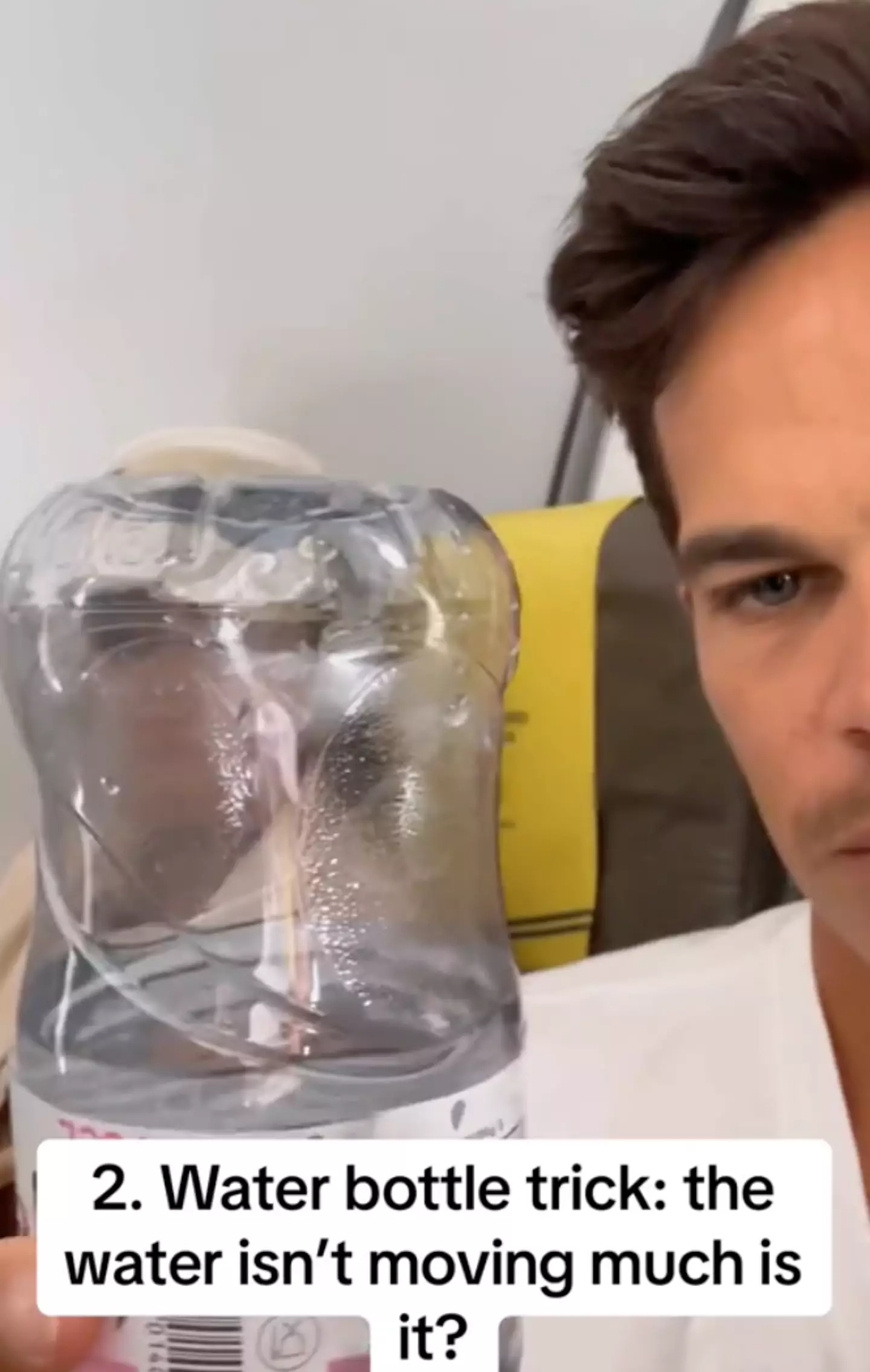 He shared his genius water bottle hack.