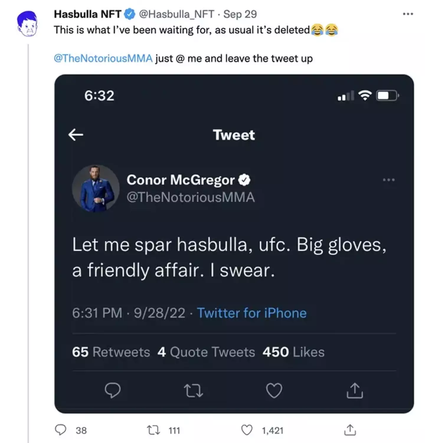 Hasbulla and McGregor's feud continues to escalate.