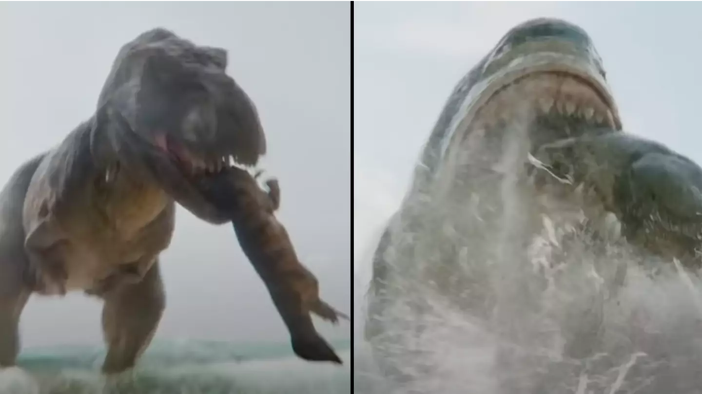 Terrifying new trailer shows what would happen if a megalodon shark took on a dinosaur