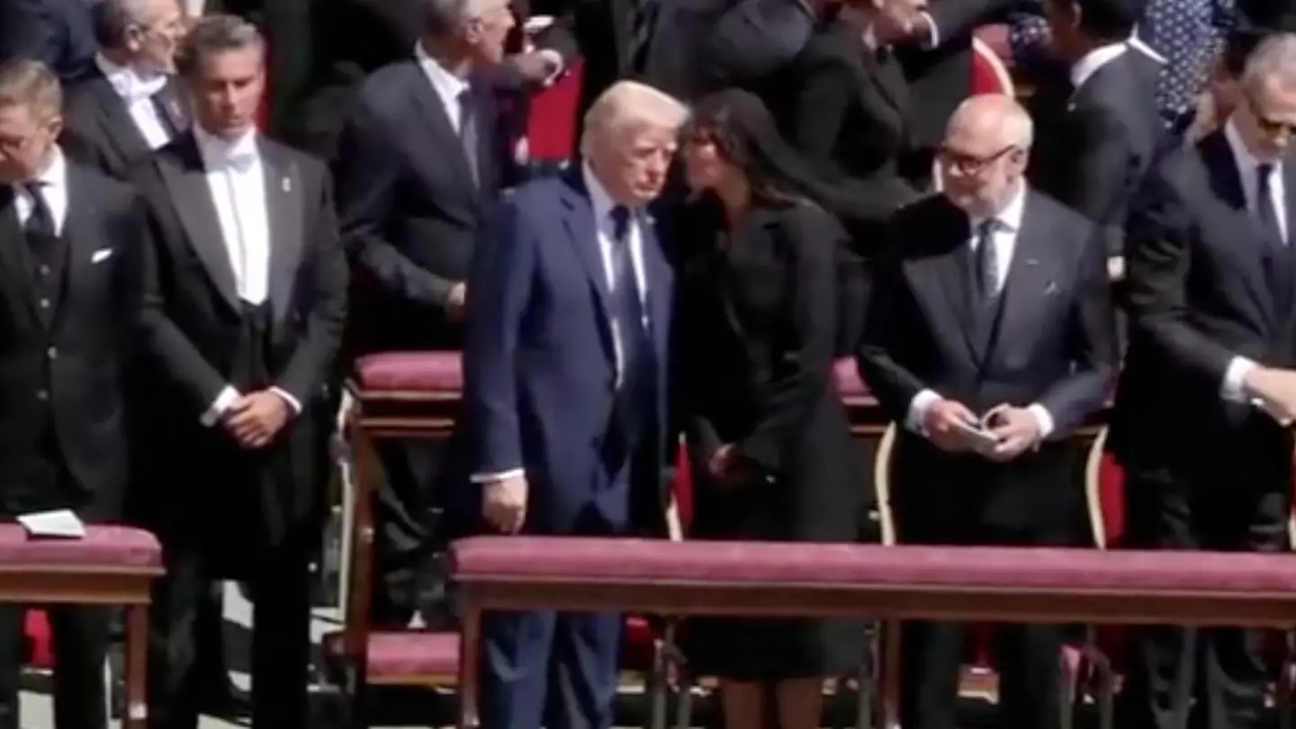 Lip reader 'reveals' four words Melania whispered to Donald Trump to save him from awkward moment at Pope's funeral