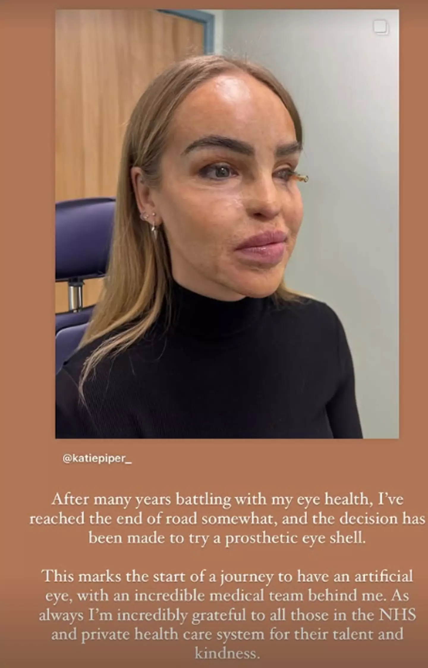 She took to Instagram to talk about her health update (Instagram/@katiepiper_)