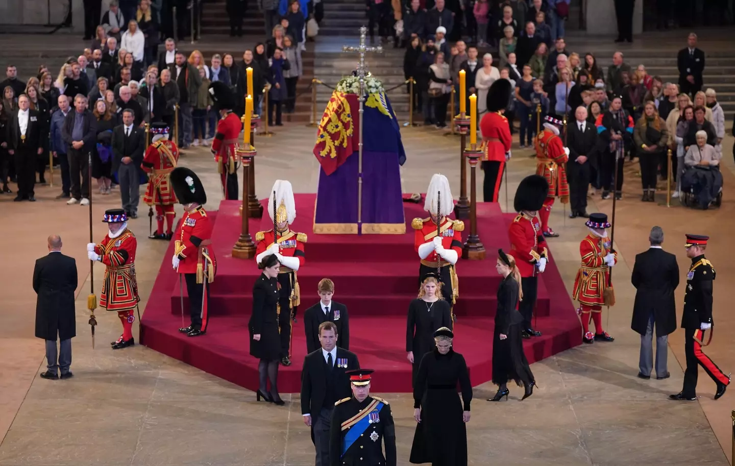 The Queen's grandchildren stood vigil on Saturday.