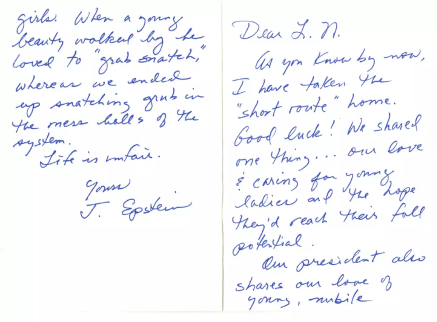 The postcard was sent to former American Olympic doctor Larry Nassar (DoJ)