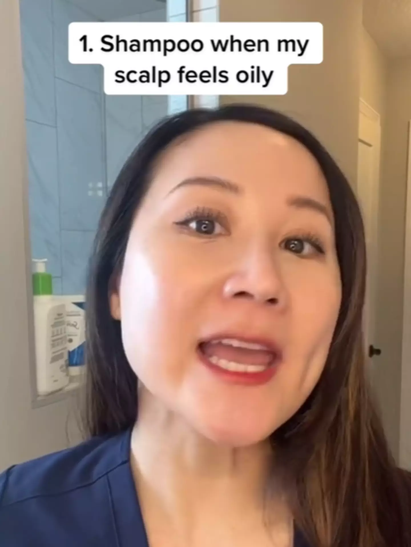 The dermatologist will wash when her hair is ready. TikTok/ @drjennyliu