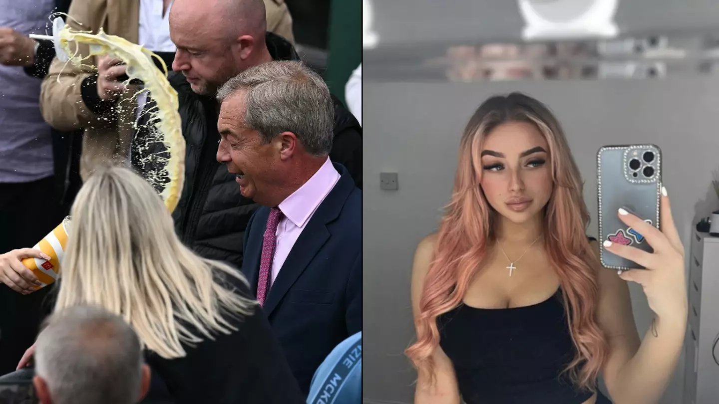 Woman charged with assault after milkshake thrown at Nigel Farage outside pub