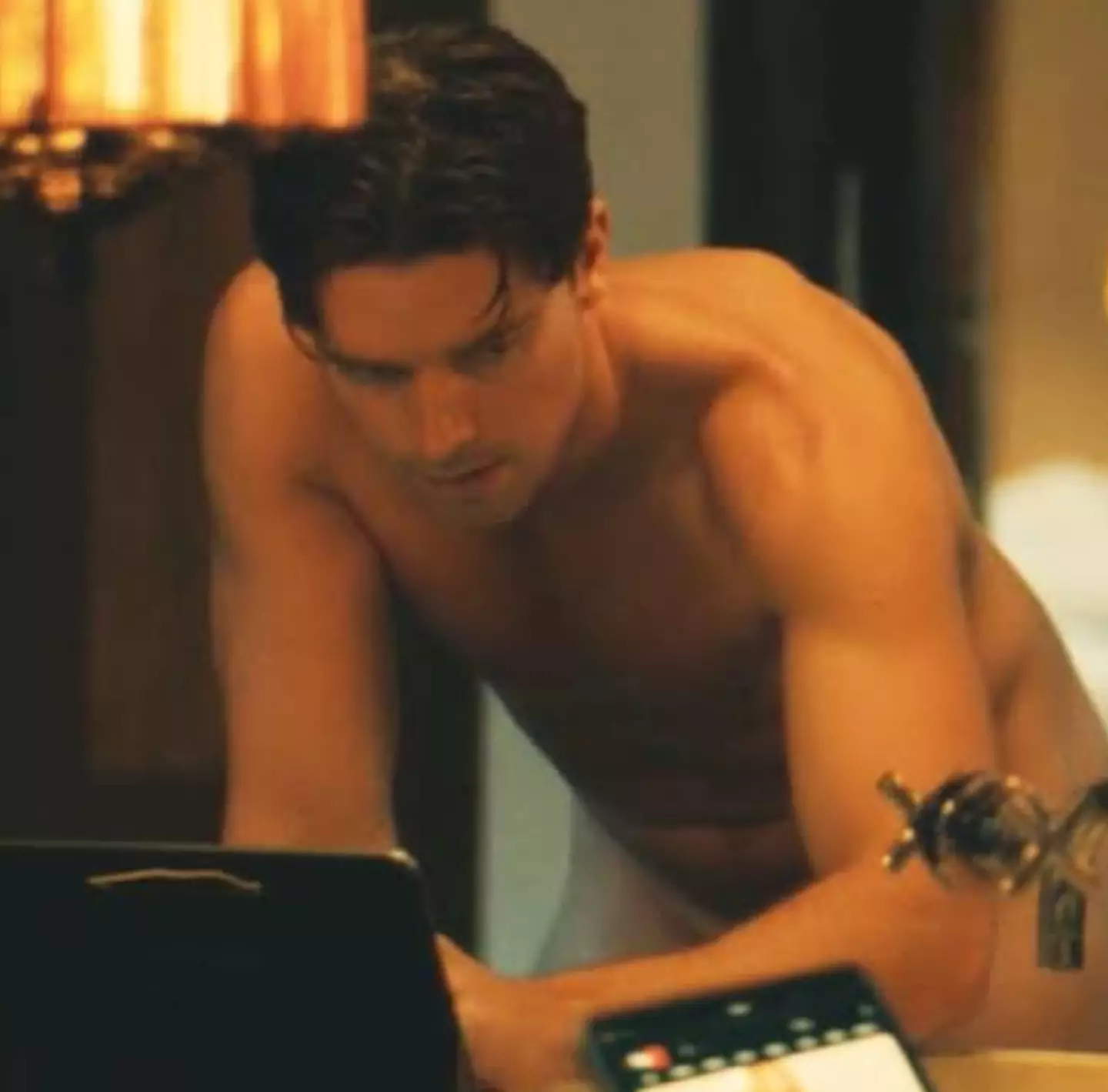 Patrick Schwarzenegger as Saxon Ratliff in The White Lotus season three (HBO)