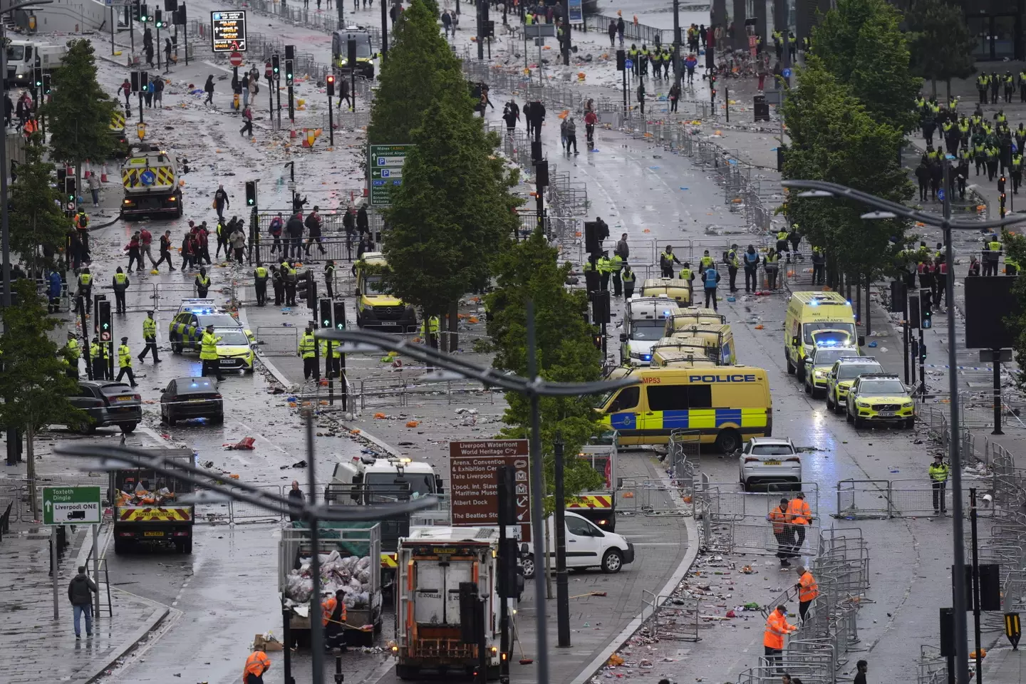The car collided with pedestrians in the busy city centre on Monday evening (PA)