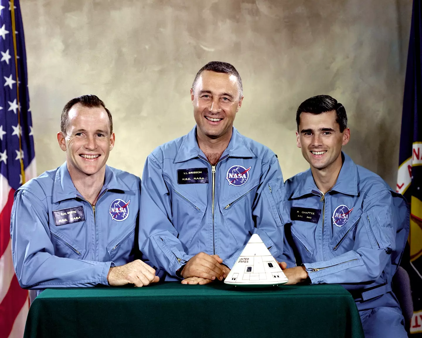 The astronauts who sadly lost their lives in the fire.