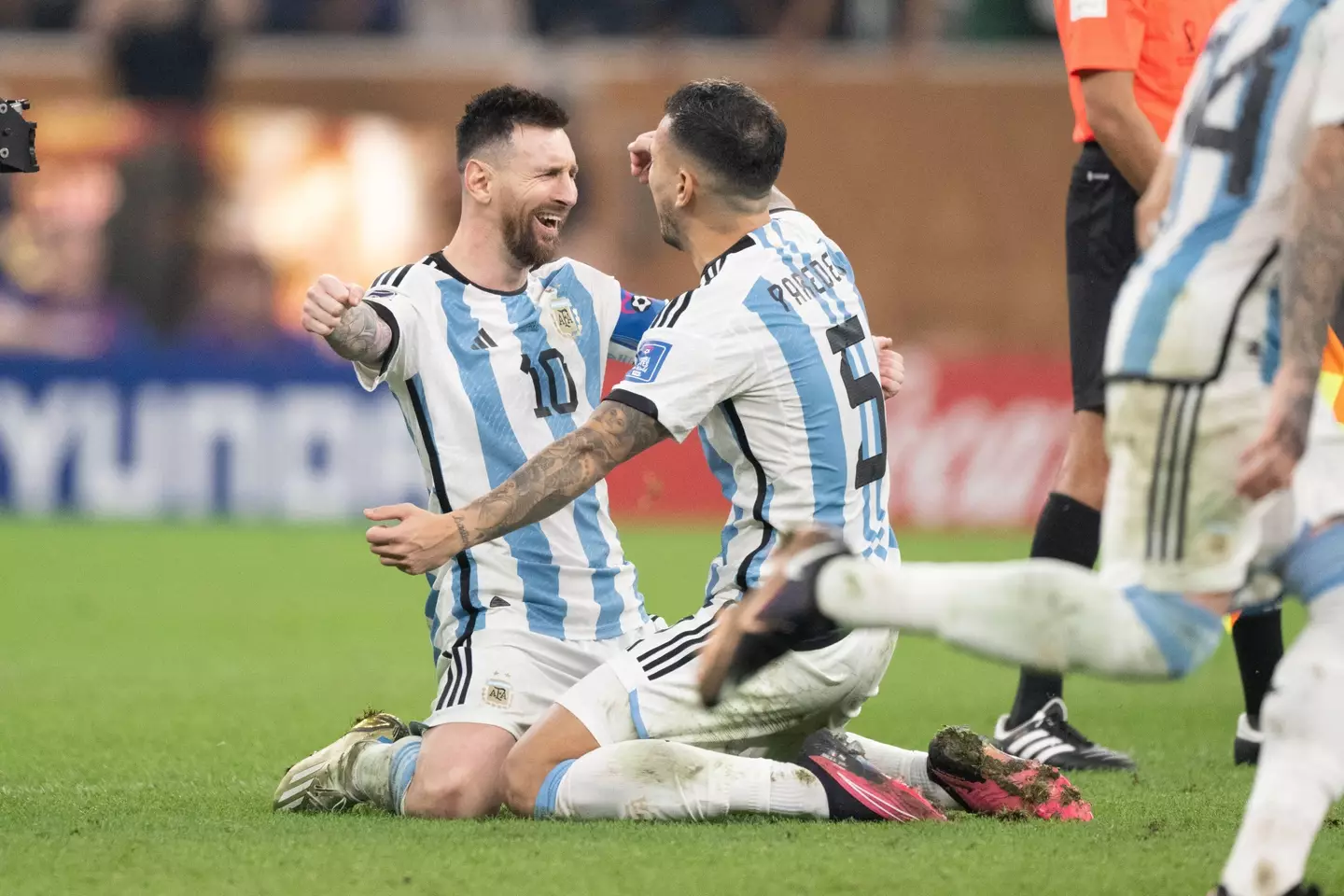 The greatest player celebrates winning the greatest prize.