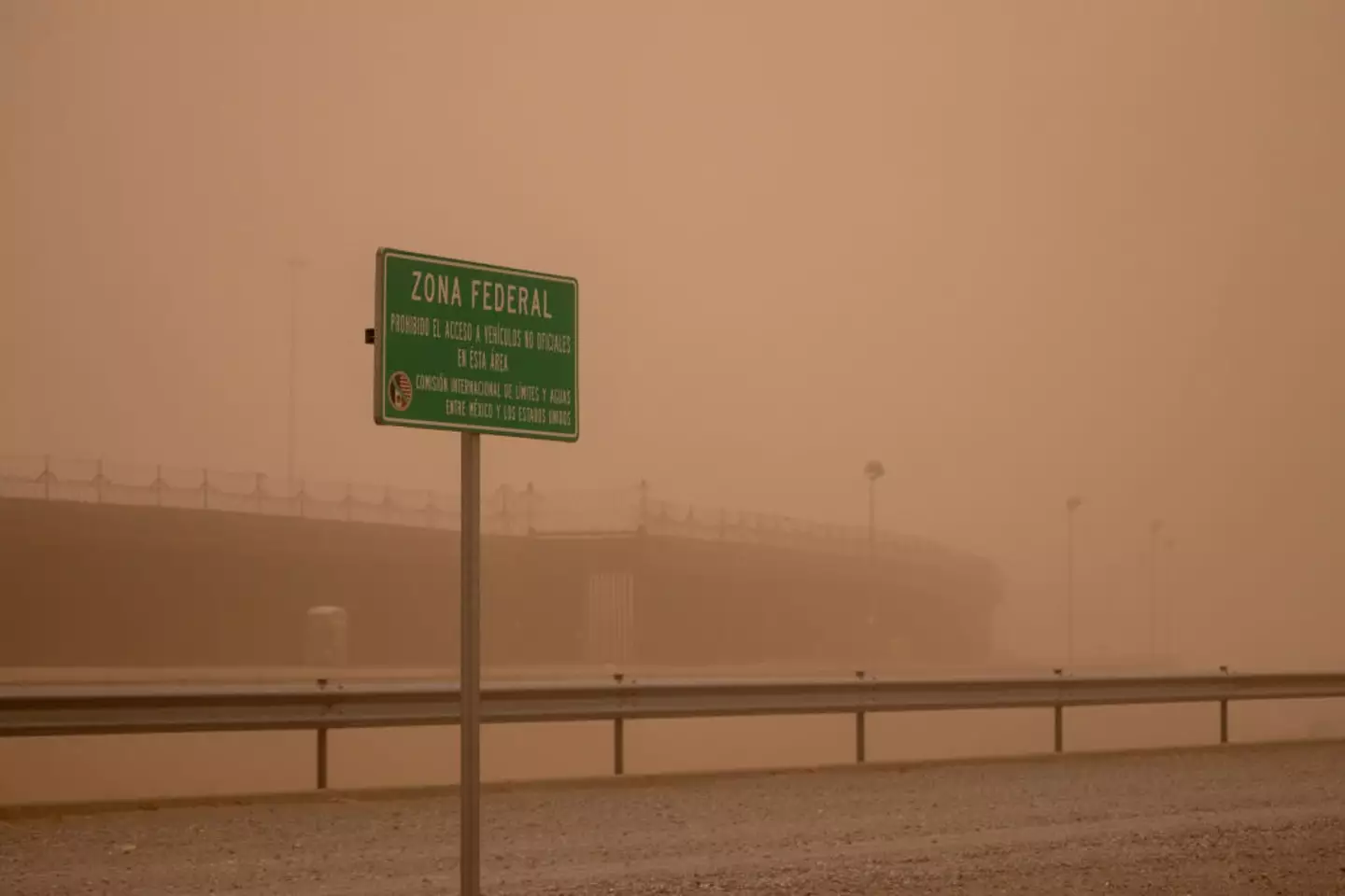 Dust storms can cause the sky to appear orange and hazy (David Peinado/NurPhoto via Getty Images)