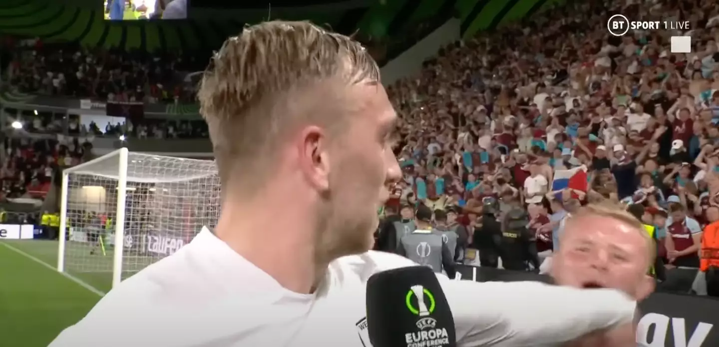 Bowen pushed away the fan as the interview began.