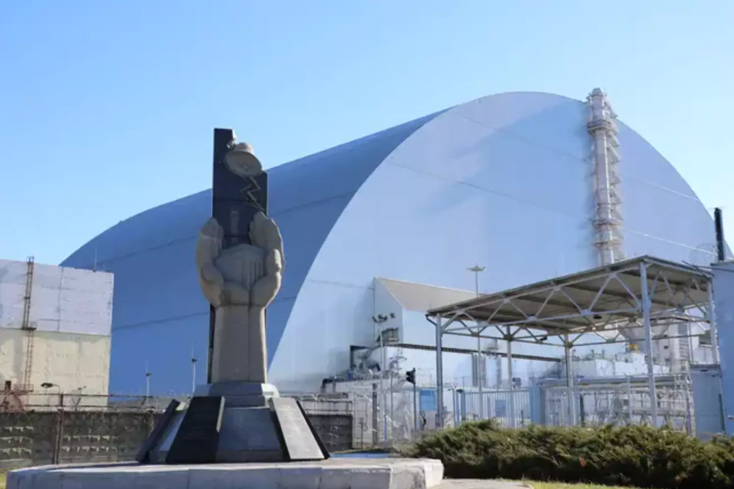 The Chernobyl sarcophagus.