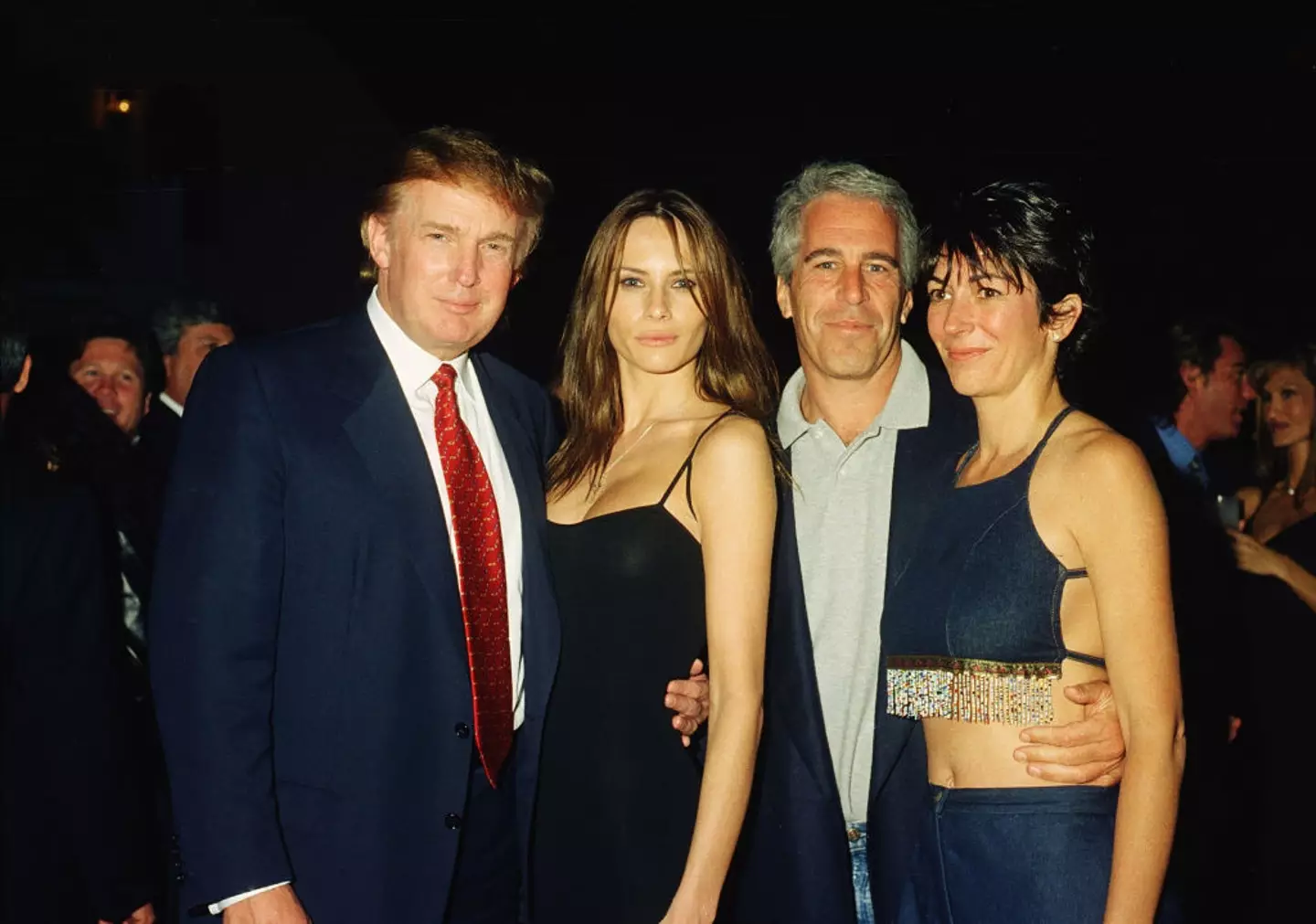 Melania and Donald Trump photographed with Jeffrey Epstein and Ghislaine Maxwell (Davidoff Studios/Getty Images)