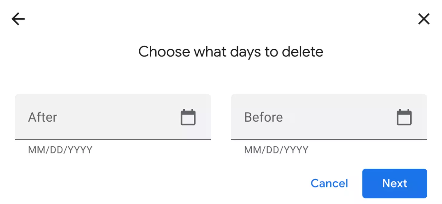 Internet users can choose a 'custom range' time period to delete specific browsing history.