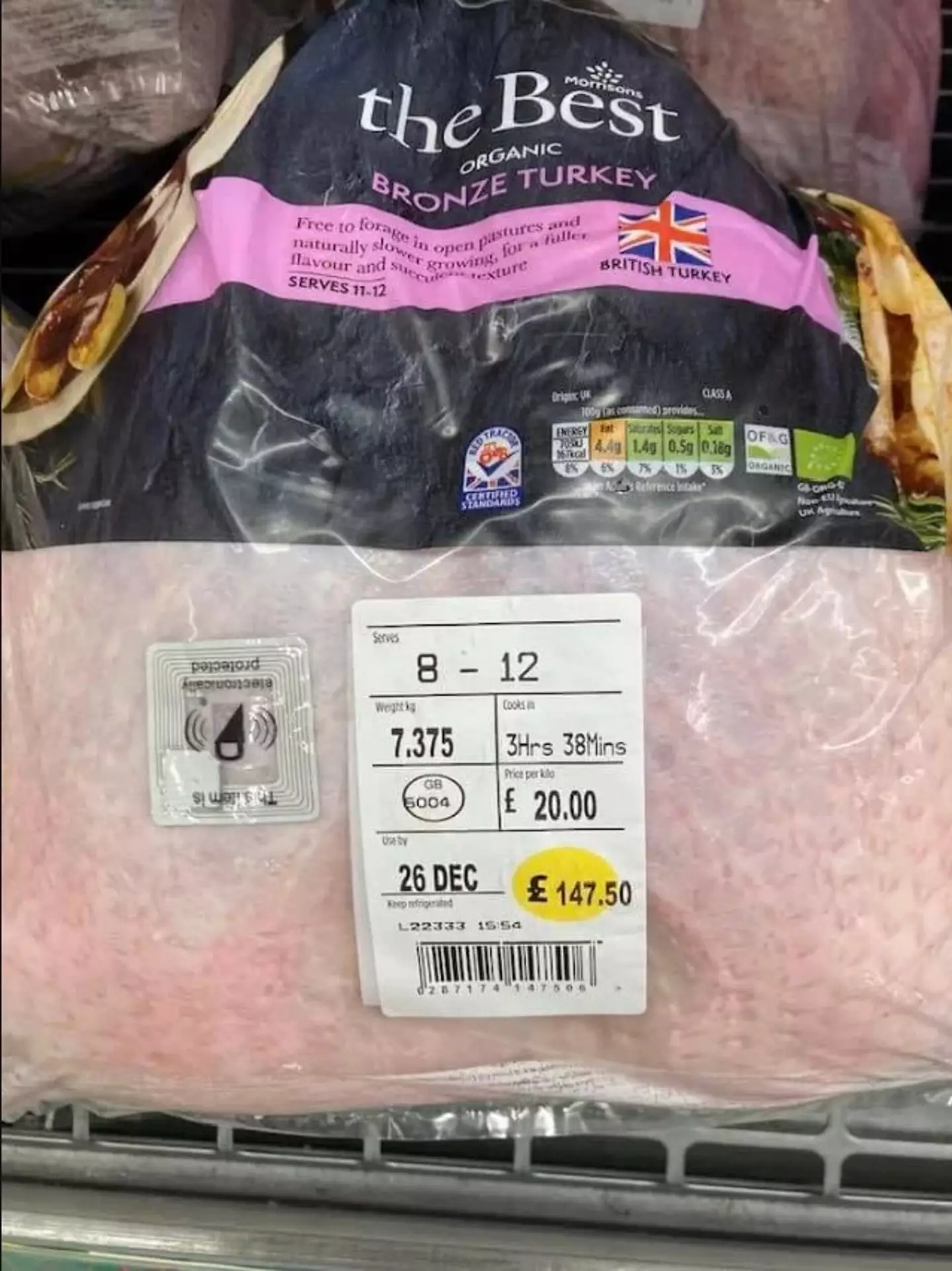 The turkey was spotted costing £147.50.