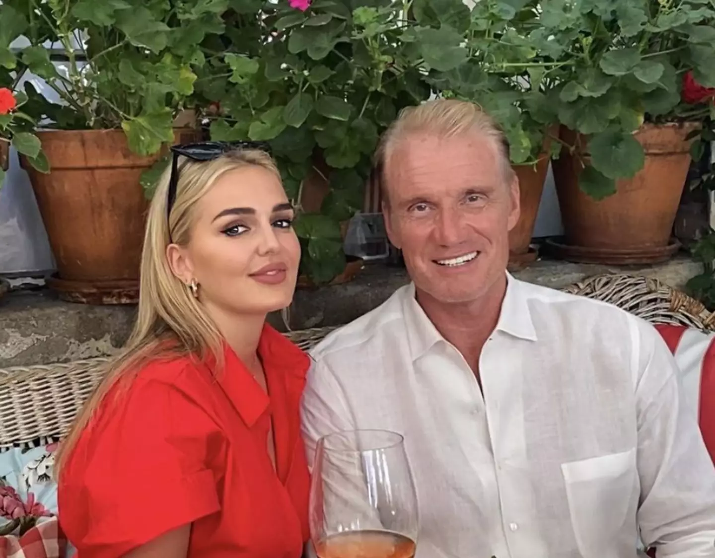 The pair got hitched. (Instagram/@dolphlundgren)