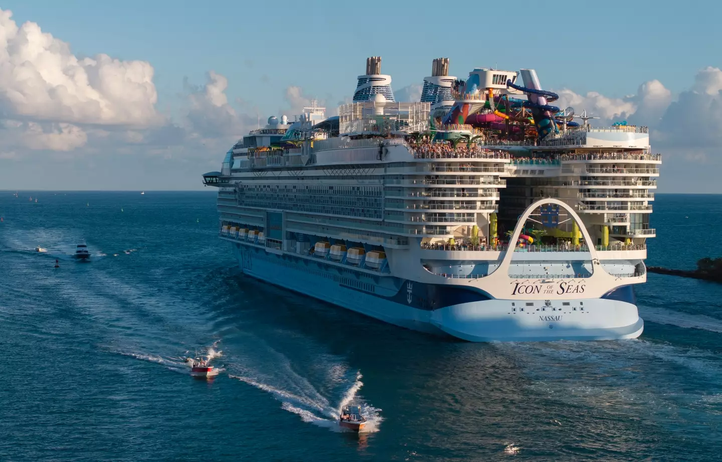 The passenger jumped off Royal Caribbean’s 1,200-foot-long Icon of the Seas. (Joe Raedle/Getty Images)