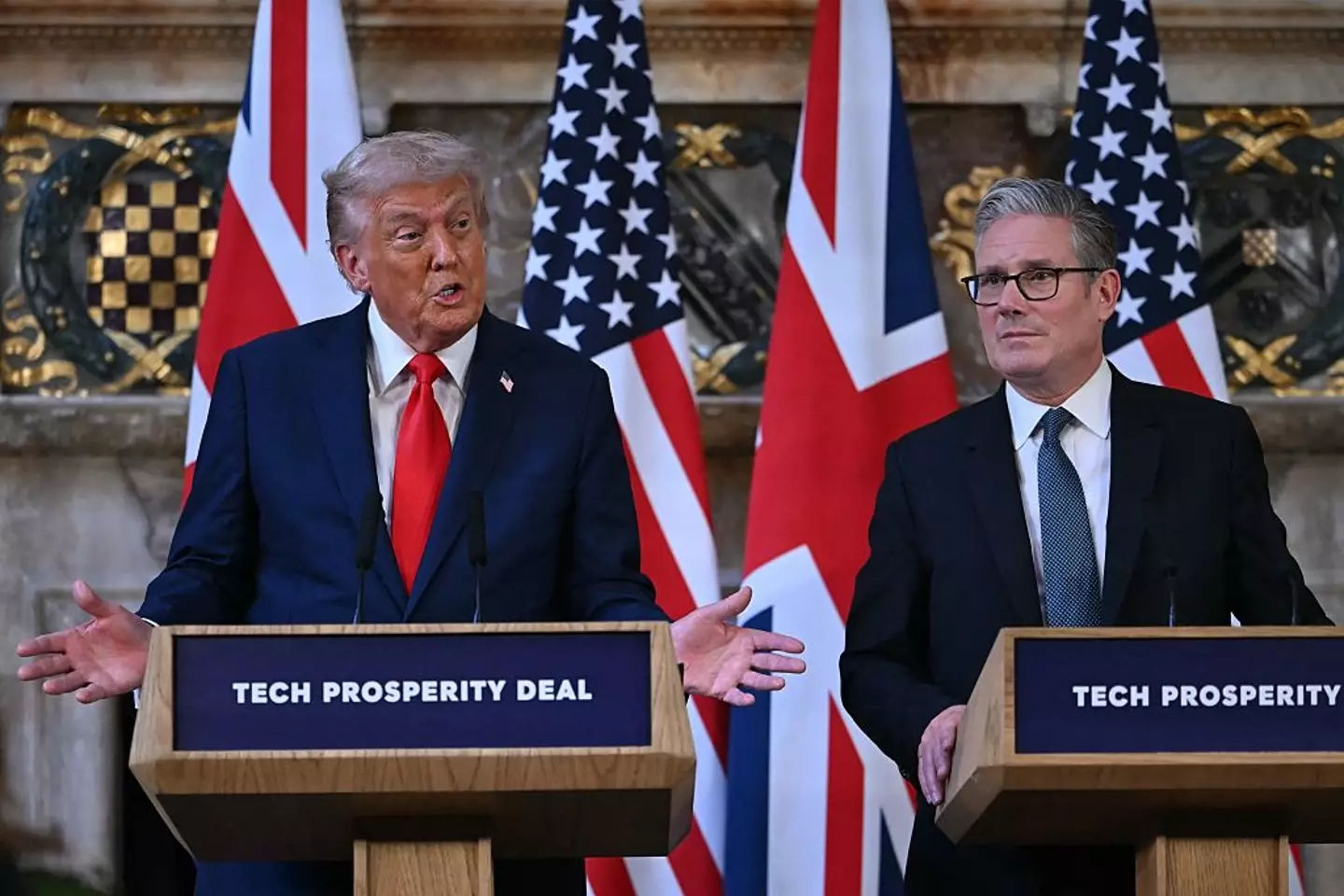 Donald Trump has called Vladimir Putin out during a press conference today (ANDREW CABALLERO-REYNOLDS/AFP via Getty Images)