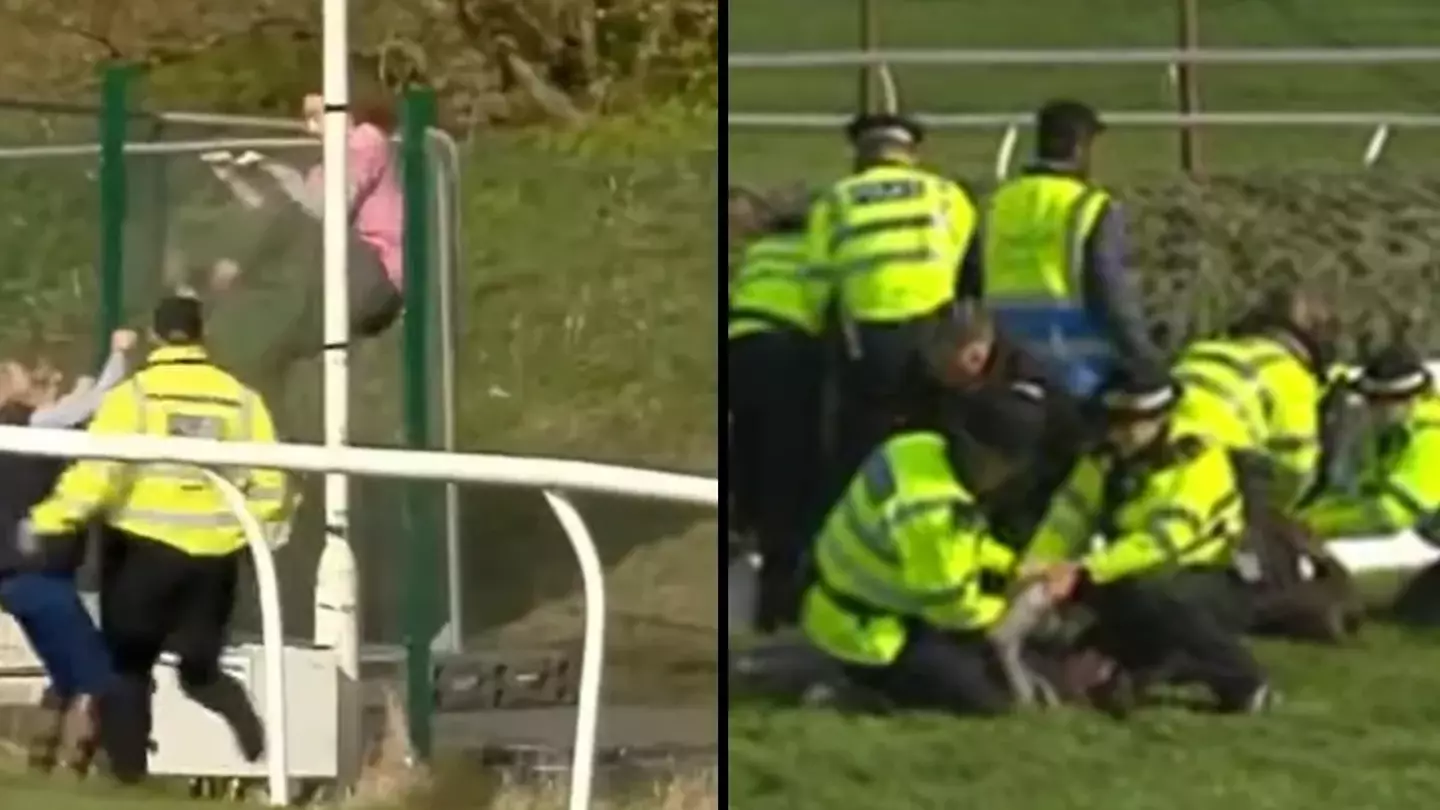 Grand National delayed by protestors storming track as police take action