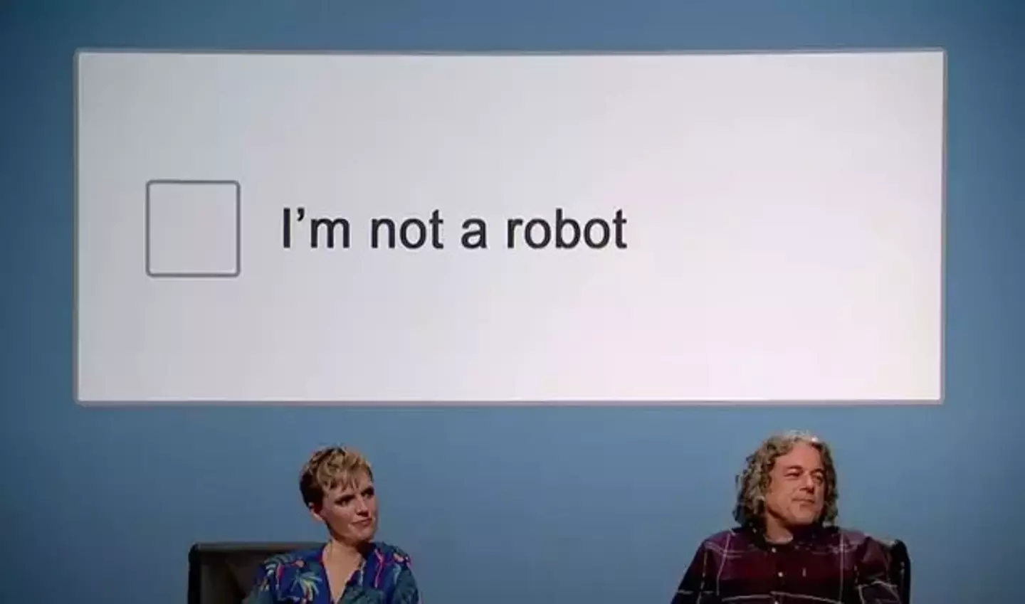 QI discussing what 'I am a robot' means.