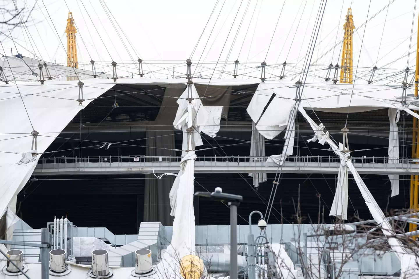 The O2's roof was ripped off.