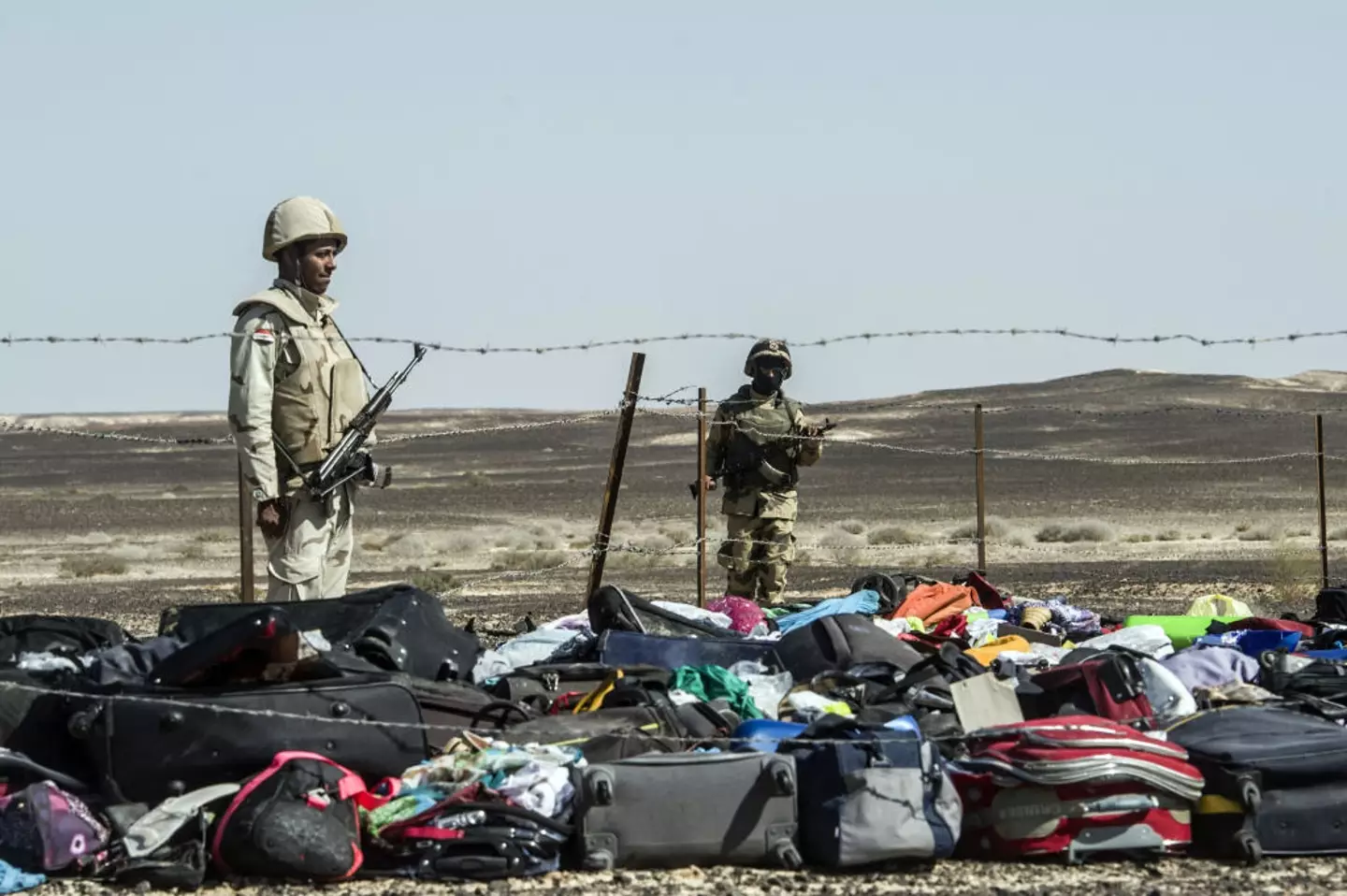 Belongings from deceased passengers recovered by investigators (KHALED DESOUKI/AFP via Getty Images)