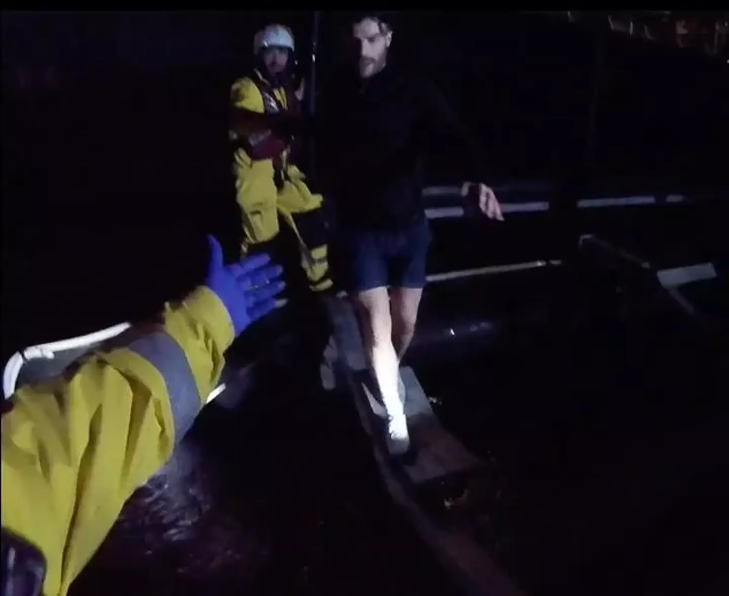 Jordan North was rescued by a lifeboat crew after trying to help a drowning dog in the River Thames (RNLI)