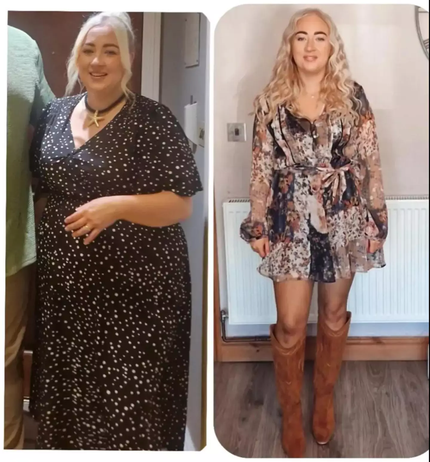Images Lucy shared of the before and after her transformation (Tiktok/insightfullucy)