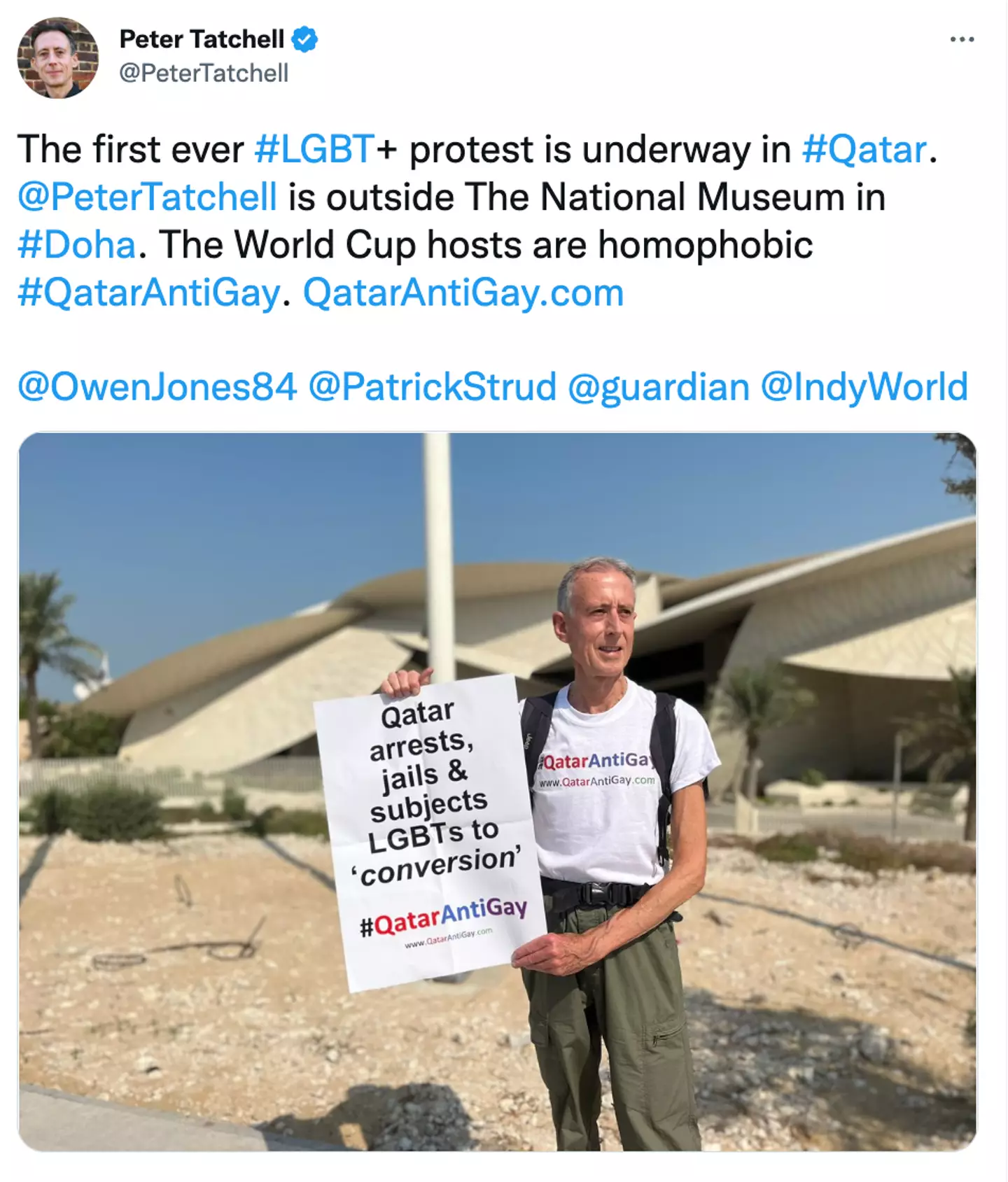 Tatchell's whereabouts are said to be unknown.