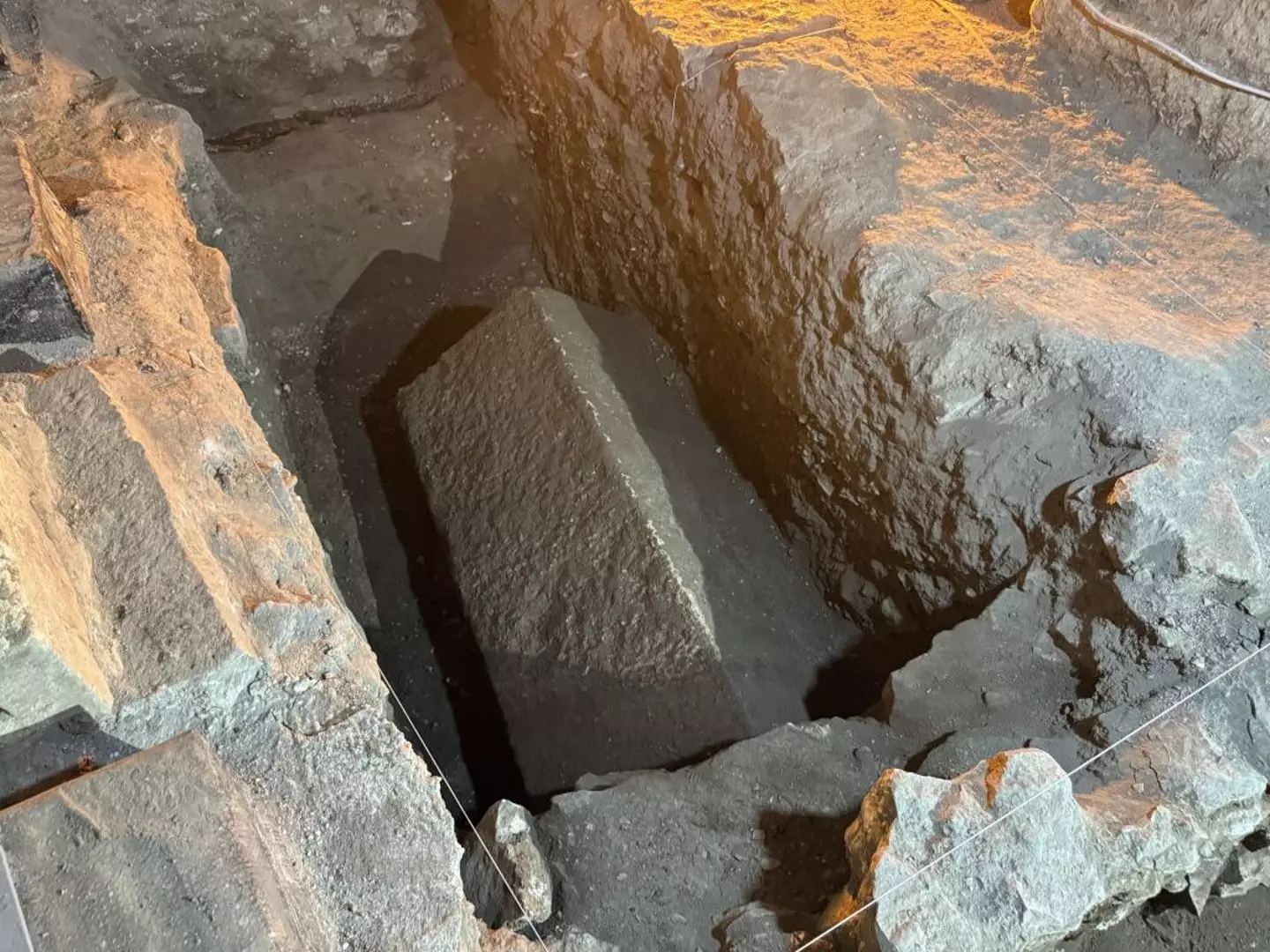 A limestone sarcophagus was uncovered (Zehra Tekeci/Anadolu via Getty Images)