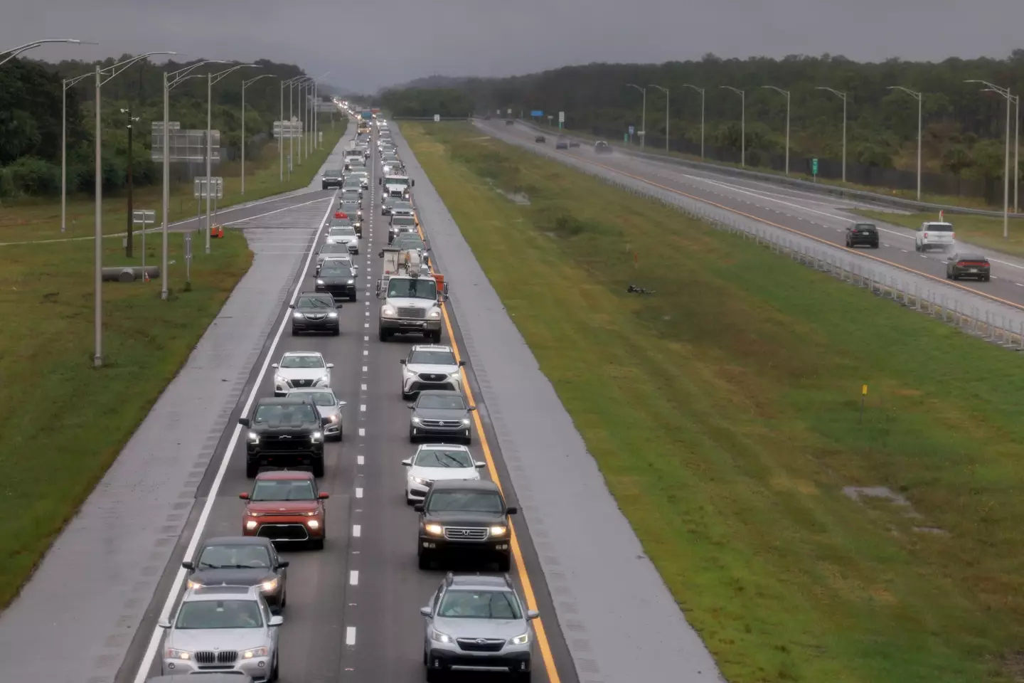 Floridians leaving the state ahead of the arrival of Hurricane Milton (Joe Raedle/Getty Images)