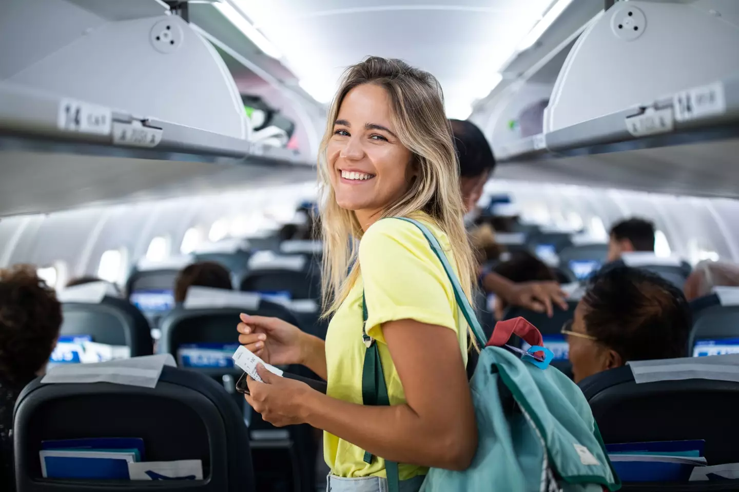"I'm gonna get off this plane before everyone else." (Getty Stock Photo)