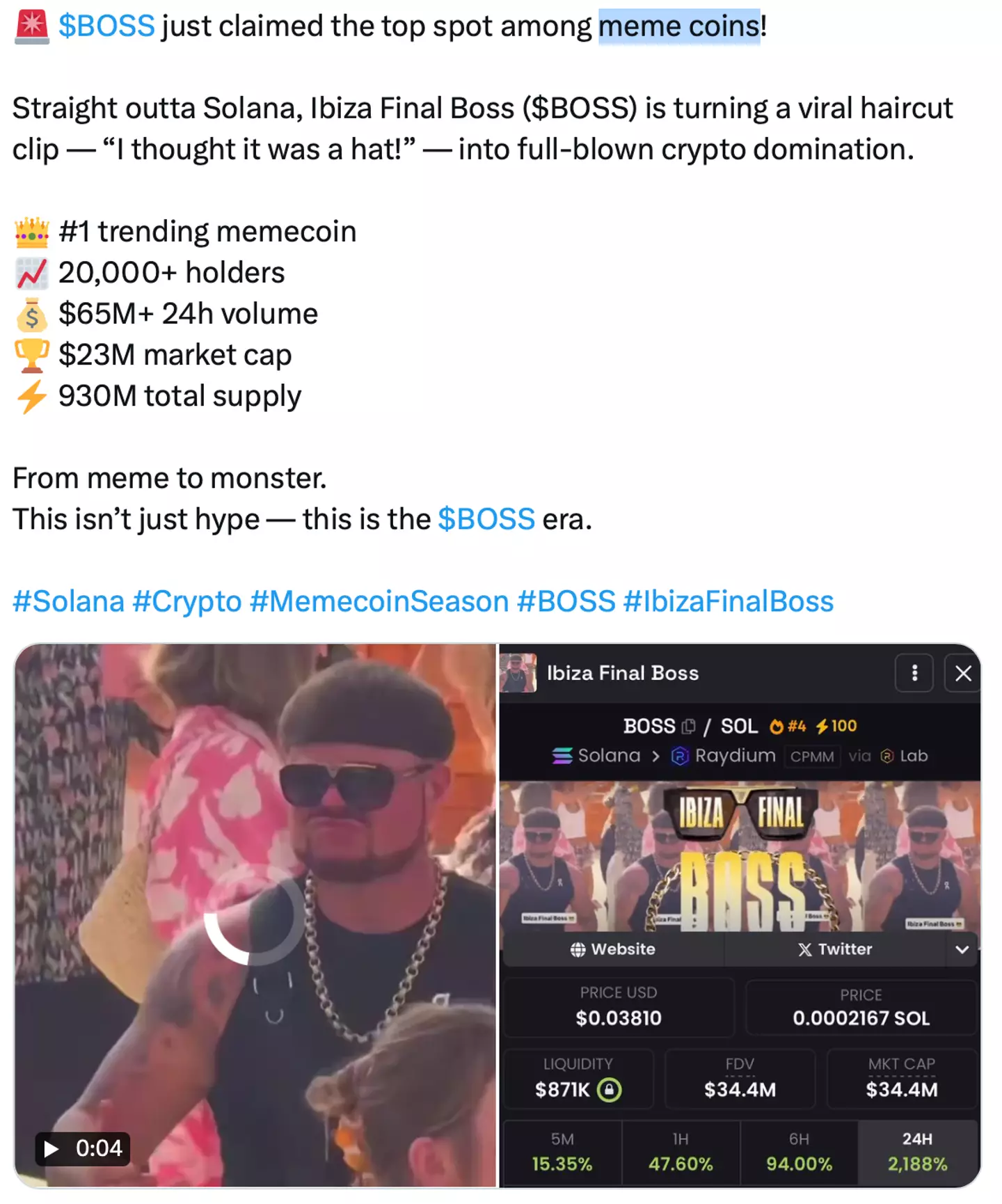 'Ibiza final boss' debunks crypto rumours after people try to sell it ...