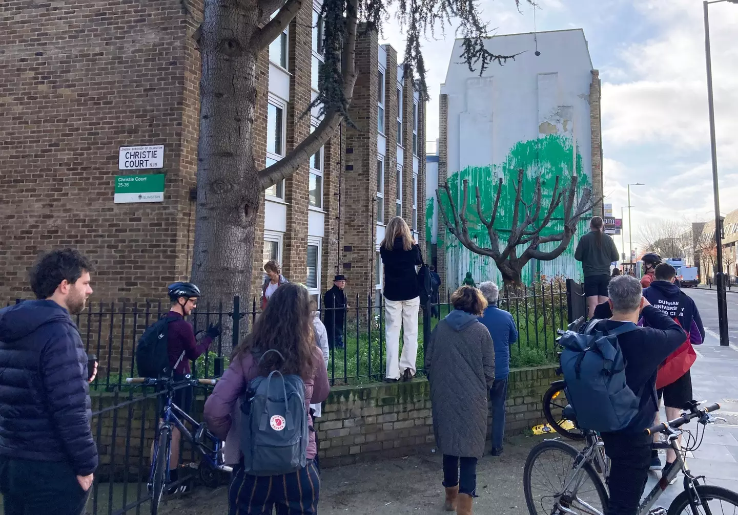 Locals have come to see the Banksy.