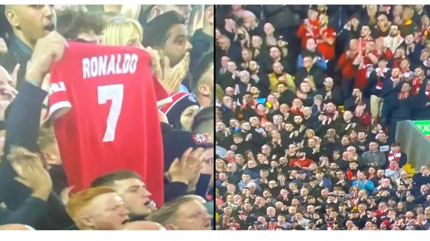 Fans Give Tribute To Ronaldo's Son In 7th Minute Of Manchester United Vs Liverpool Game