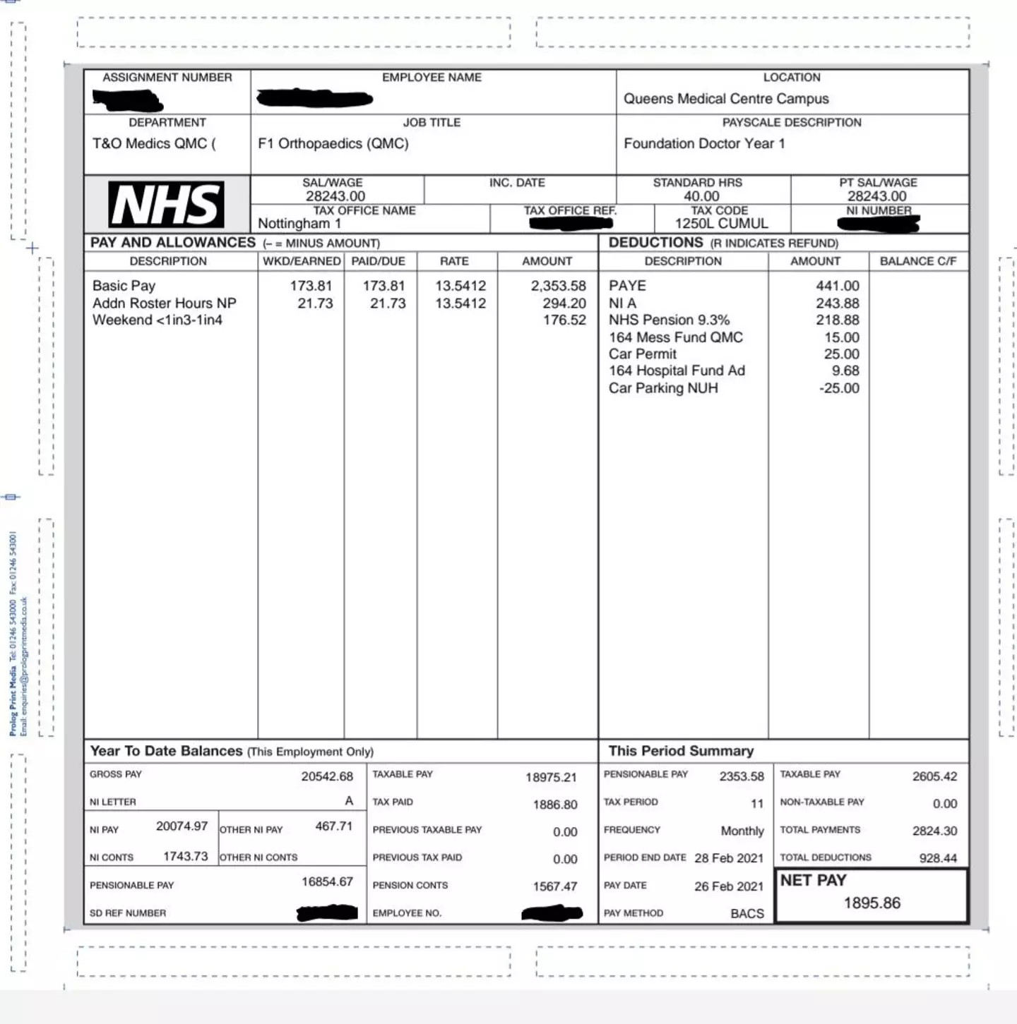 The F1 shared his payslip online.