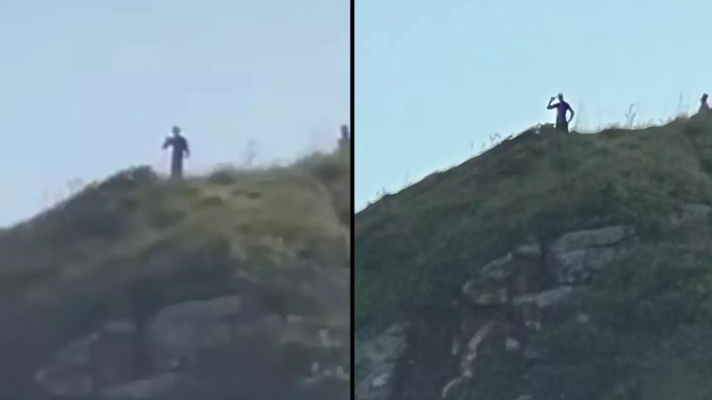 ‘10ft tall aliens’ spotted in bizarre footage by hikers passing by
