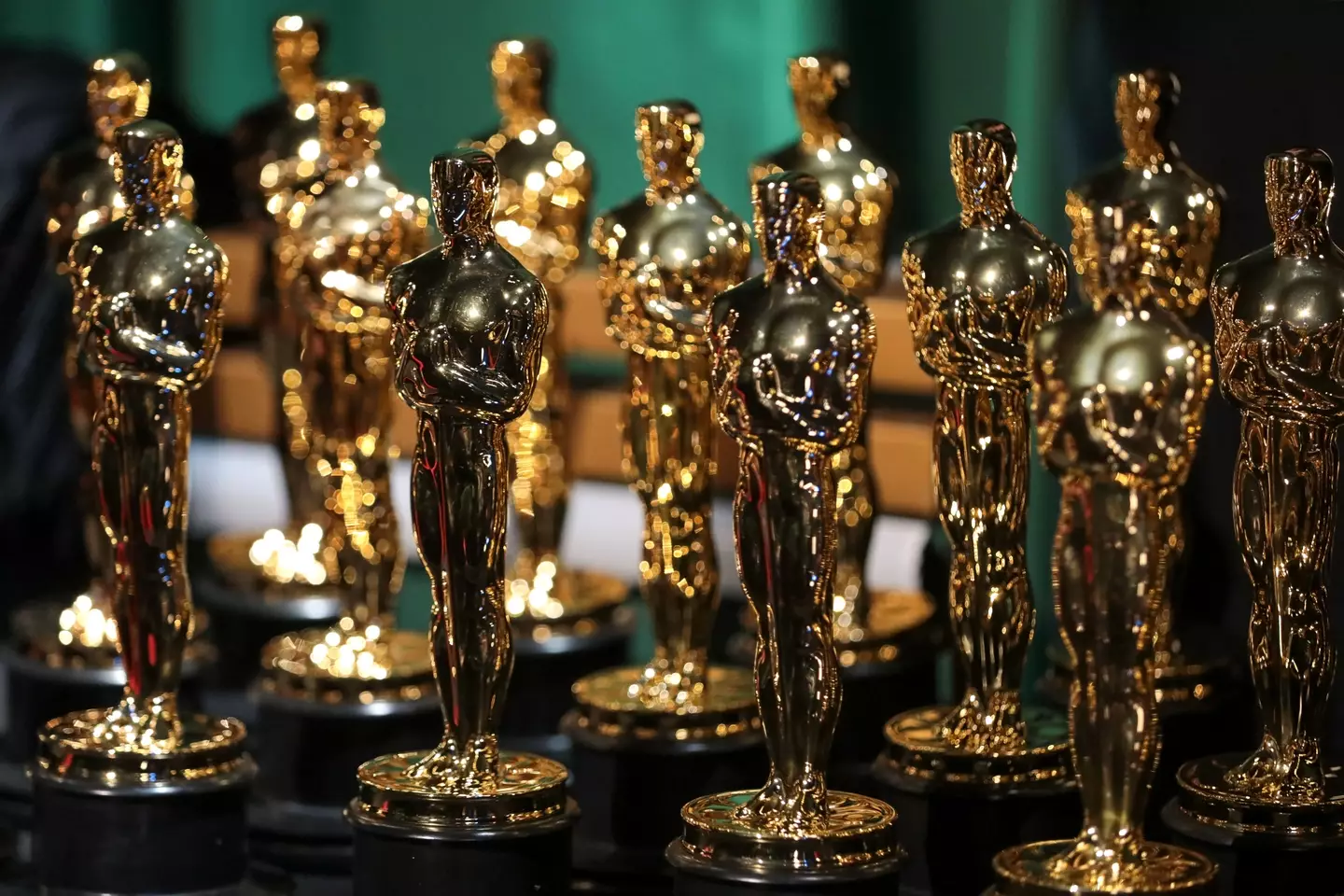 Oscar trophies in all their glory.