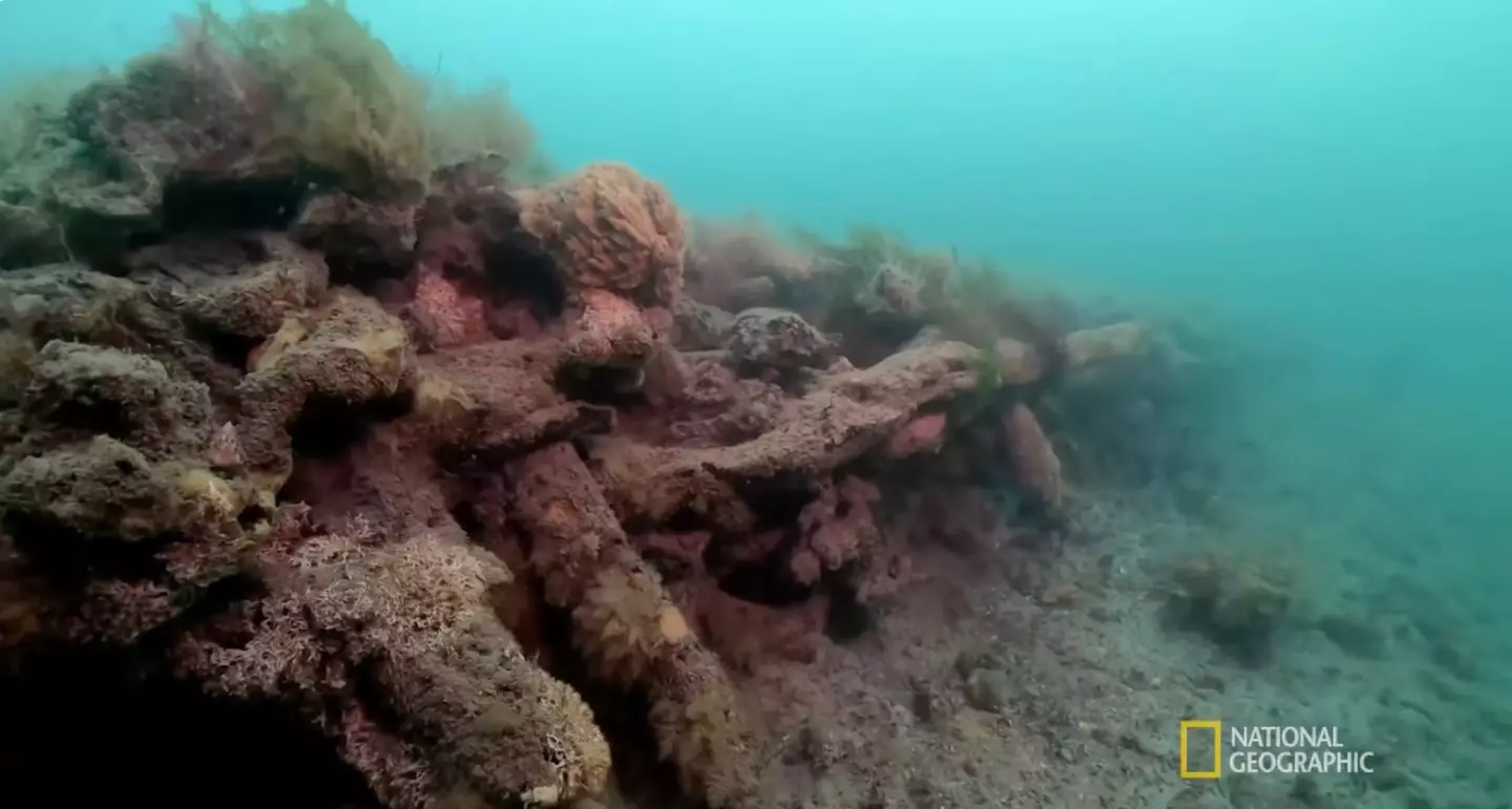 He stumbled across a wooden structure on the English Channel's seabed.