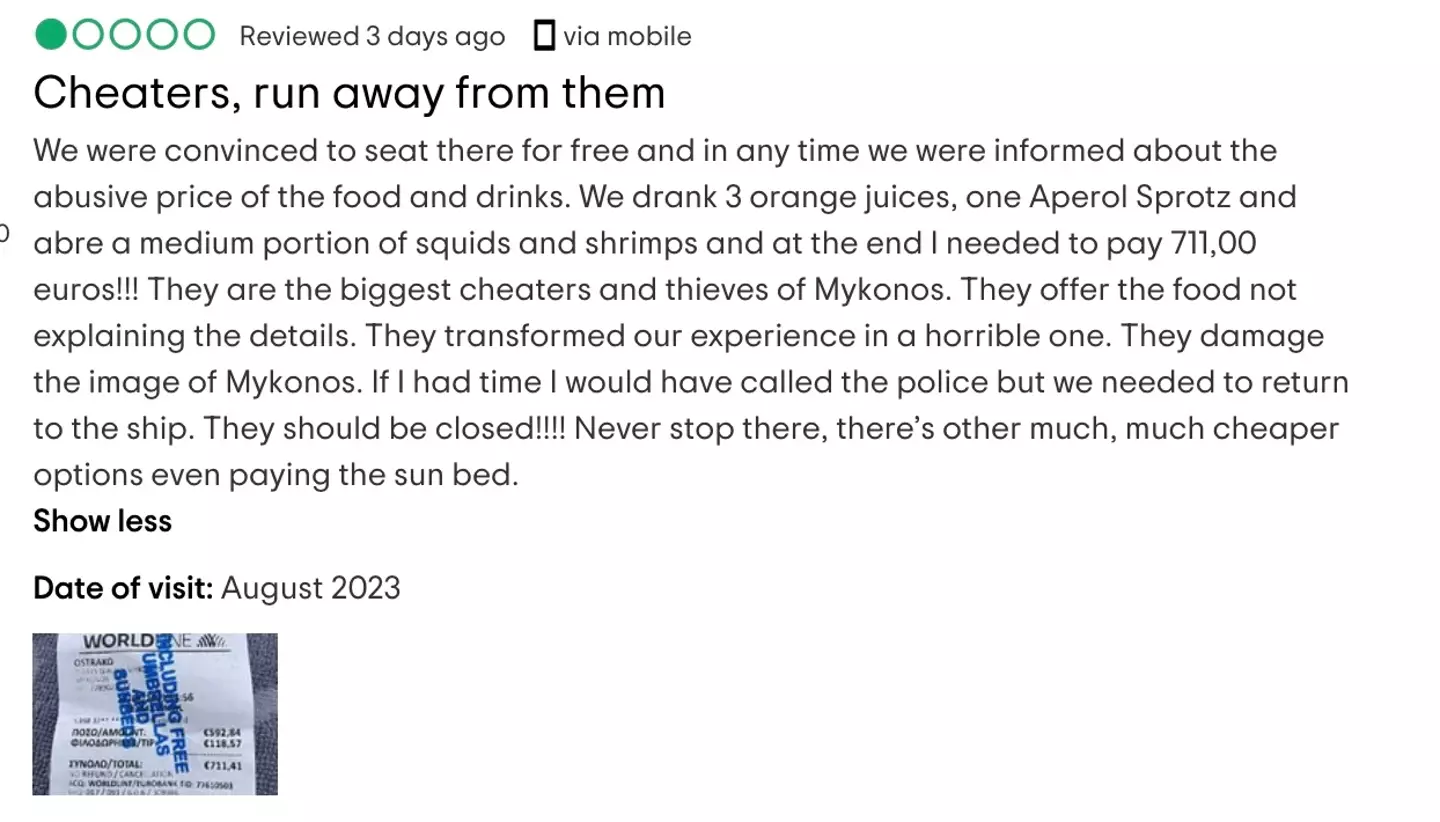 DK Oyster has received another bad review.