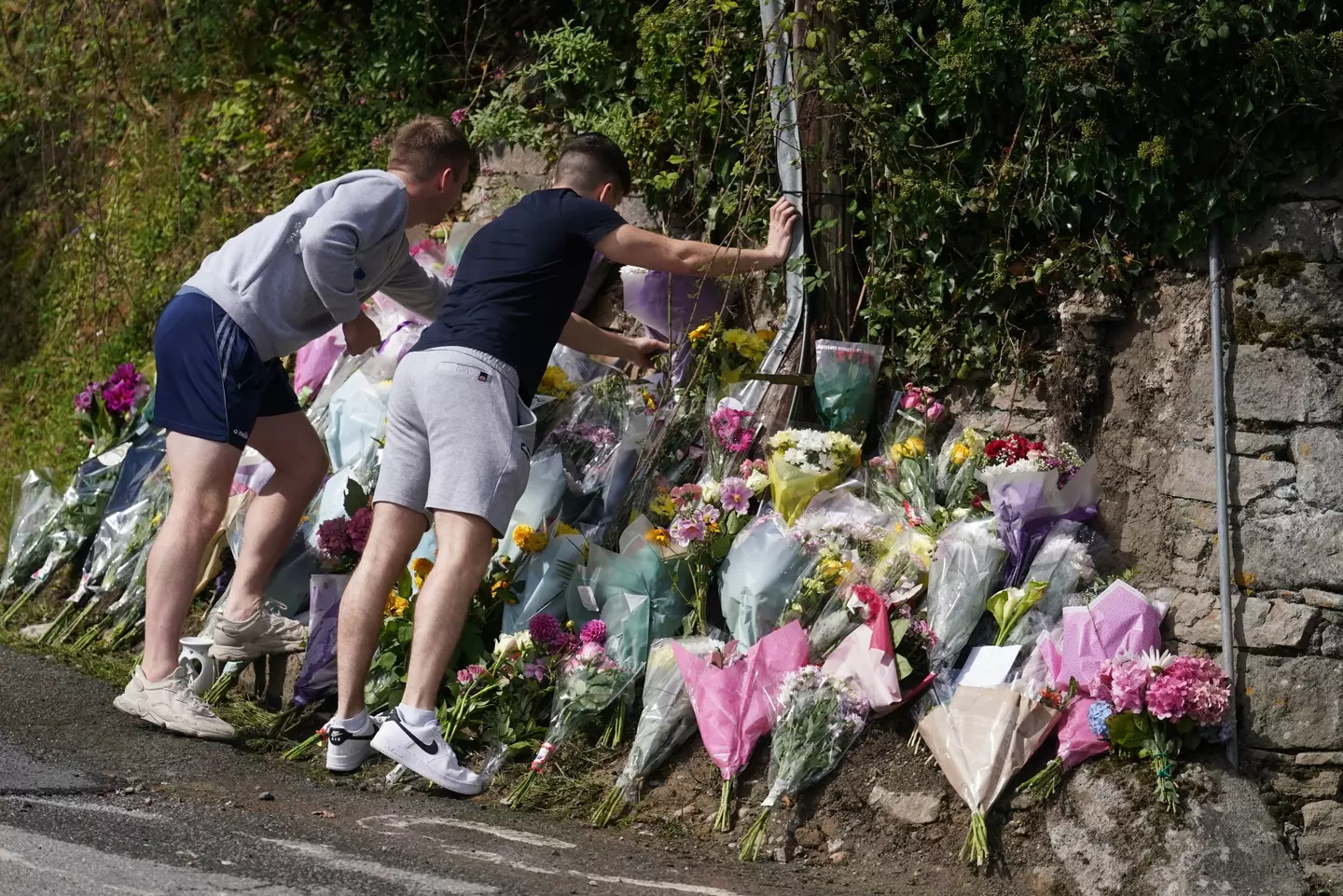 Tributes were laid at the scene.